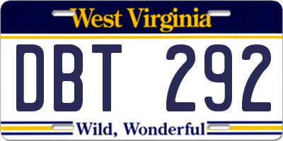 WV license plate DBT292