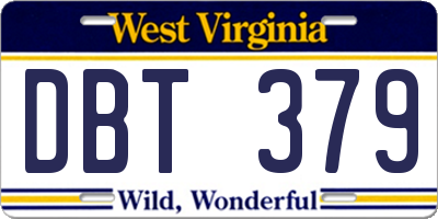 WV license plate DBT379