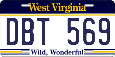 WV license plate DBT569