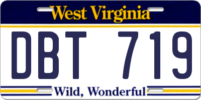 WV license plate DBT719