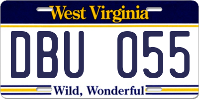 WV license plate DBU055