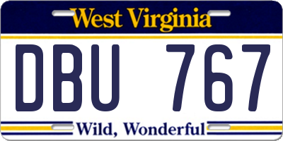 WV license plate DBU767