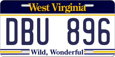 WV license plate DBU896