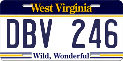 WV license plate DBV246