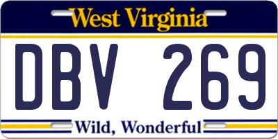WV license plate DBV269