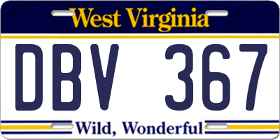 WV license plate DBV367