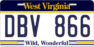 WV license plate DBV866
