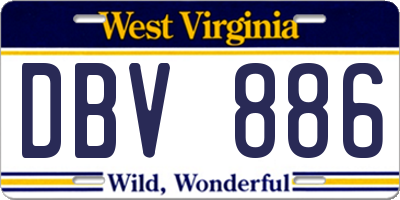 WV license plate DBV886