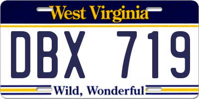 WV license plate DBX719