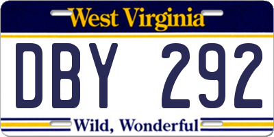 WV license plate DBY292