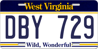 WV license plate DBY729