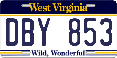 WV license plate DBY853