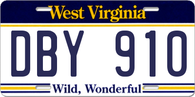 WV license plate DBY910