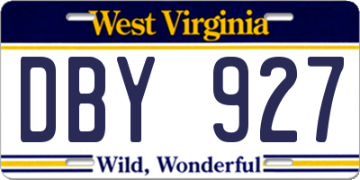 WV license plate DBY927