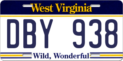WV license plate DBY938