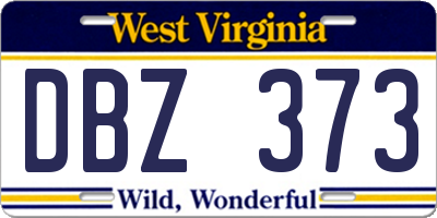WV license plate DBZ373