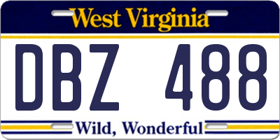 WV license plate DBZ488
