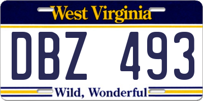 WV license plate DBZ493