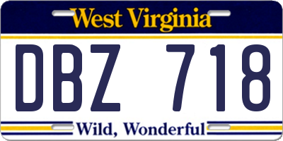 WV license plate DBZ718