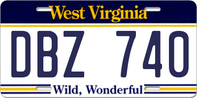 WV license plate DBZ740