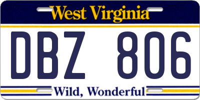 WV license plate DBZ806