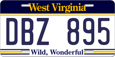WV license plate DBZ895