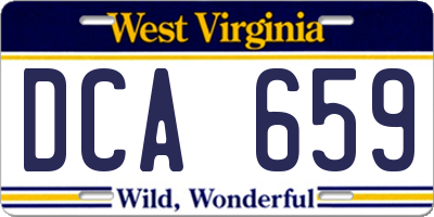 WV license plate DCA659