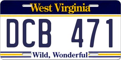 WV license plate DCB471