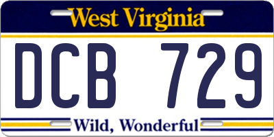 WV license plate DCB729