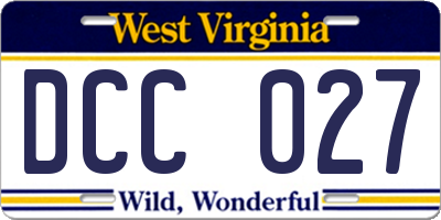 WV license plate DCC027