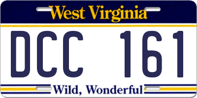 WV license plate DCC161