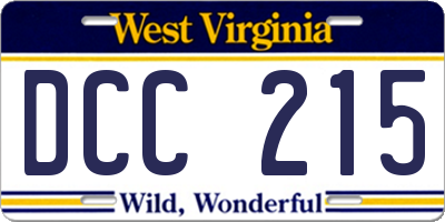 WV license plate DCC215