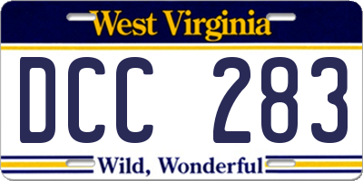 WV license plate DCC283