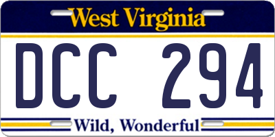 WV license plate DCC294