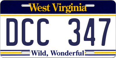 WV license plate DCC347