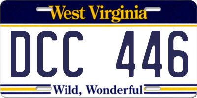 WV license plate DCC446