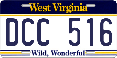 WV license plate DCC516