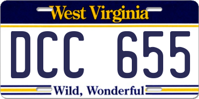 WV license plate DCC655