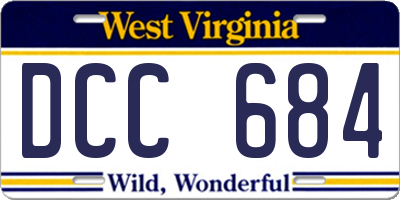 WV license plate DCC684