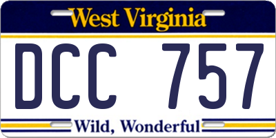 WV license plate DCC757