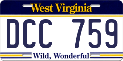 WV license plate DCC759