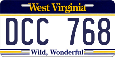 WV license plate DCC768