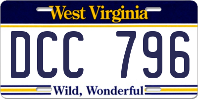 WV license plate DCC796