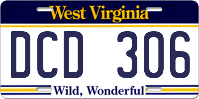 WV license plate DCD306