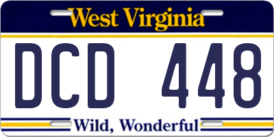 WV license plate DCD448