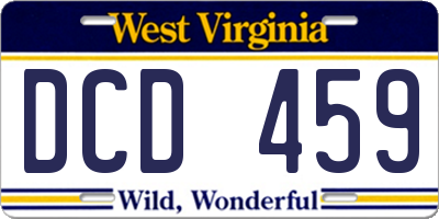 WV license plate DCD459