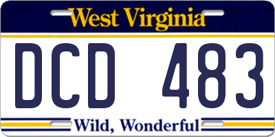 WV license plate DCD483