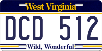 WV license plate DCD512