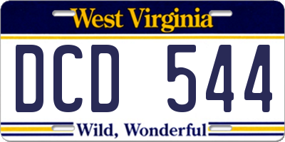 WV license plate DCD544
