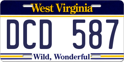 WV license plate DCD587